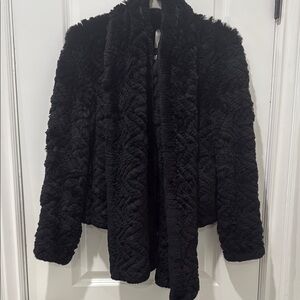 Joie Women’s Black Rabbit Fur Jacket